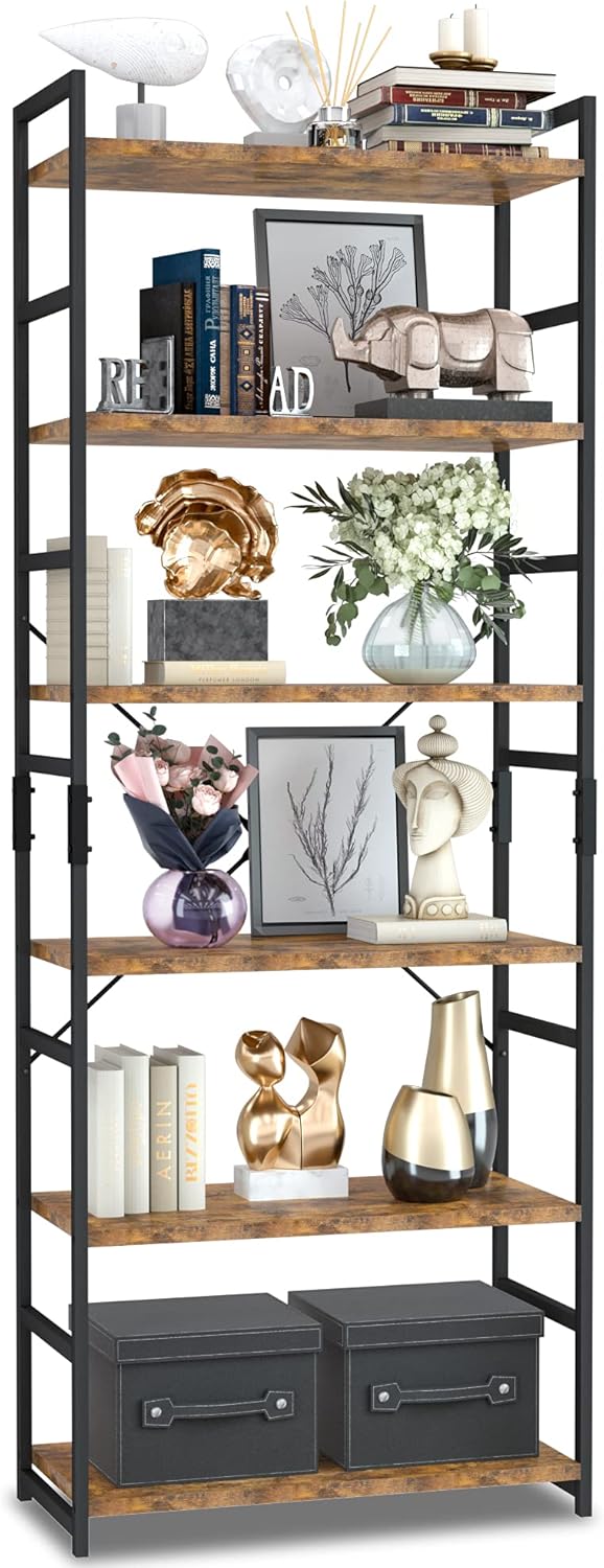 Industrial Style 5-Tier Bookshelf - Hình 10