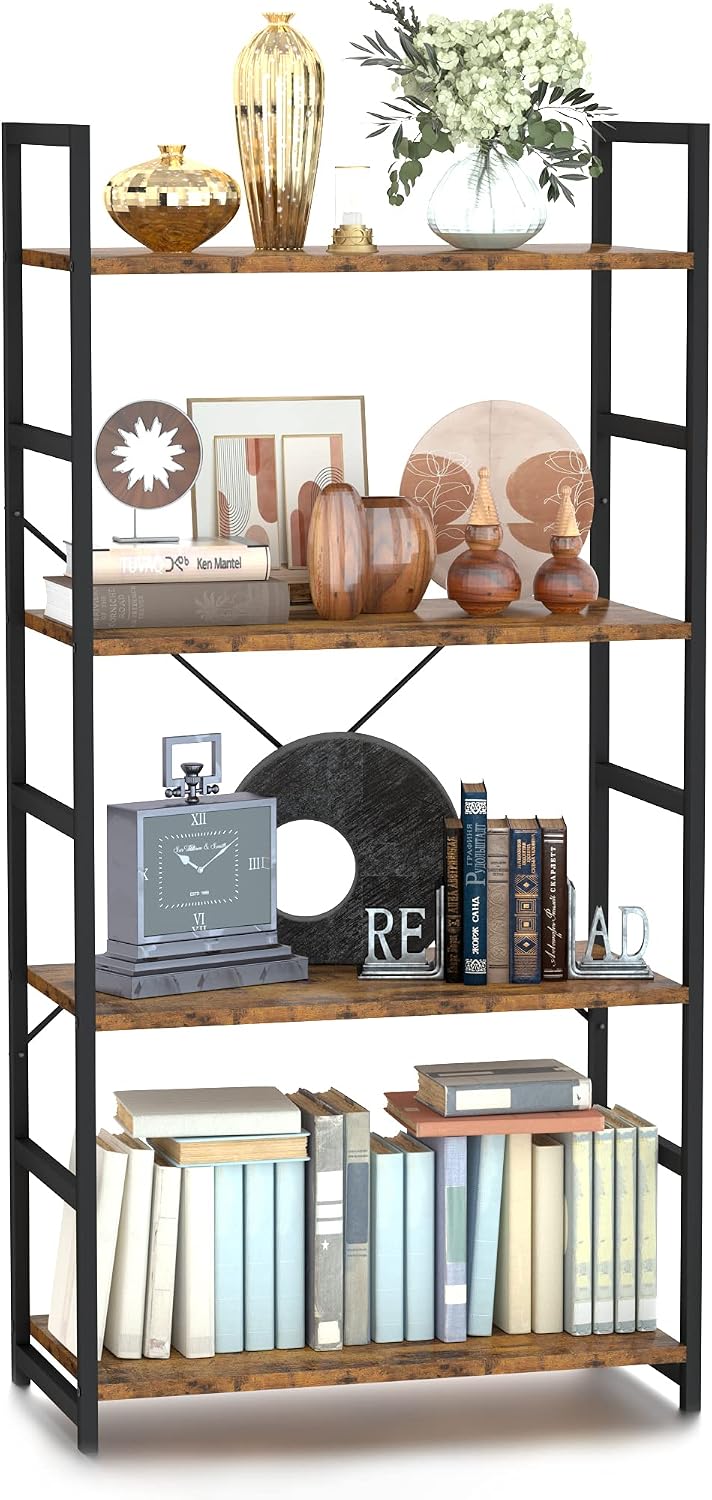 Industrial Style 5-Tier Bookshelf - Hình 13