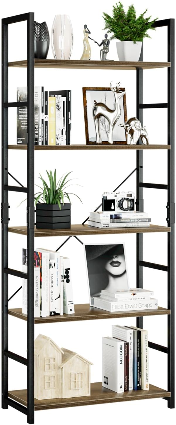 Industrial Style 5-Tier Bookshelf - Hình 18