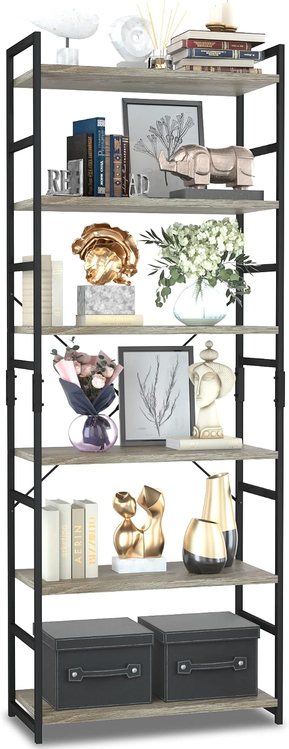 Industrial Style 5-Tier Bookshelf - Hình 11